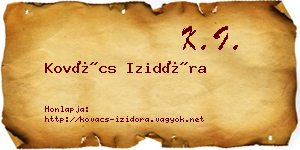 Kovács Izidóra névjegykártya